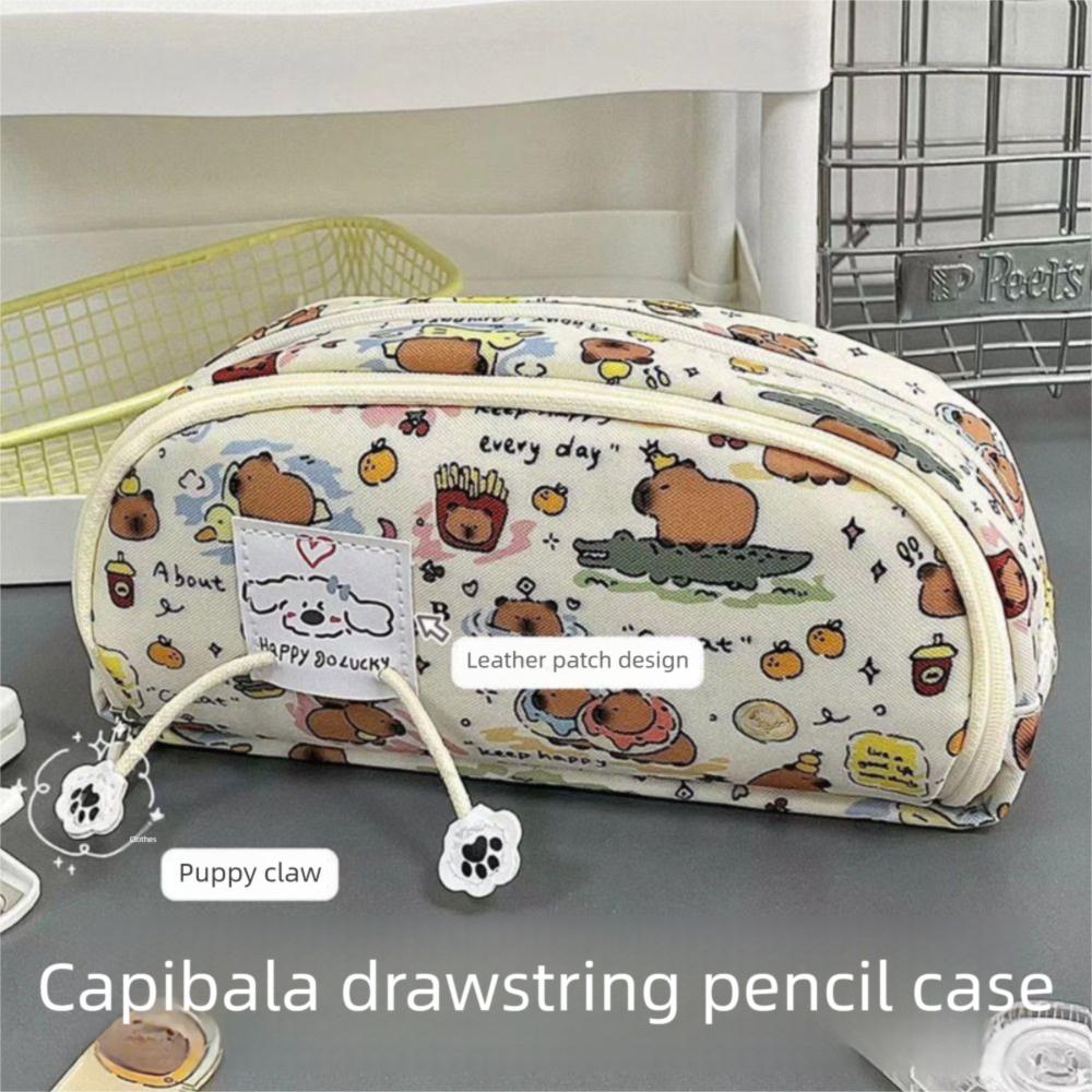 Multi-layer Pencil Case Capybara Storage Bag Cute Stationery Bag  Students