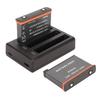 Action Camera Battery Charger 3 Slots Charger for Insta 360 X3 with Type C Charge Cable and Replacement Batteries