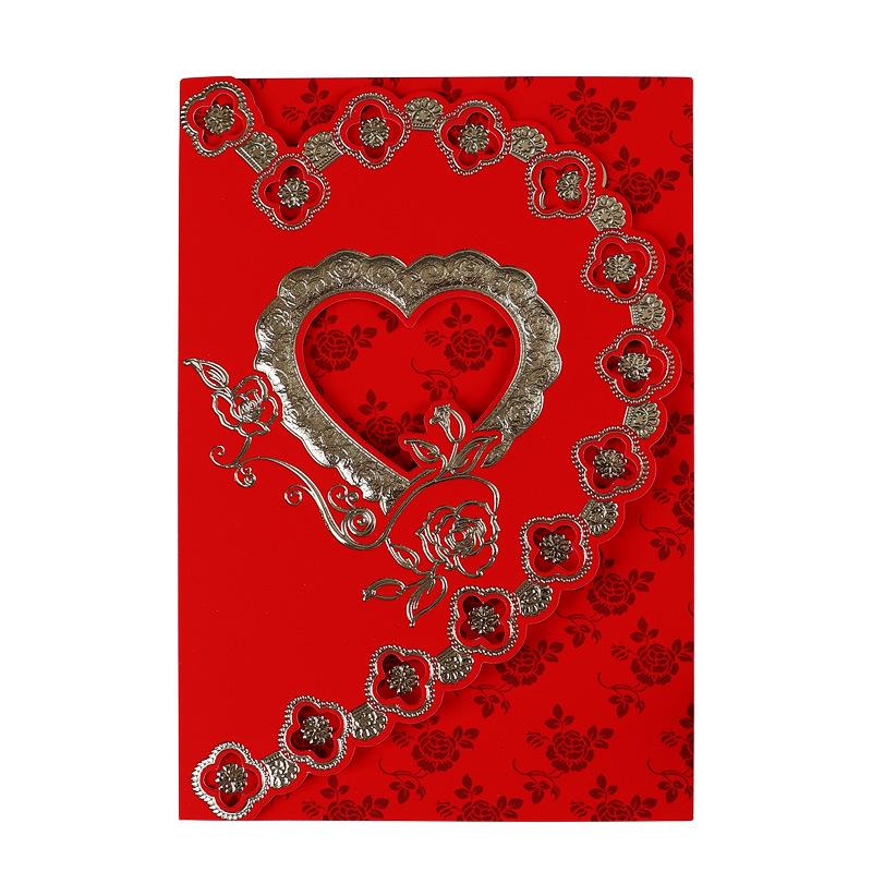 Luxury Wedding Invitation Card with Heart Design and Envelope, Printable Content Included