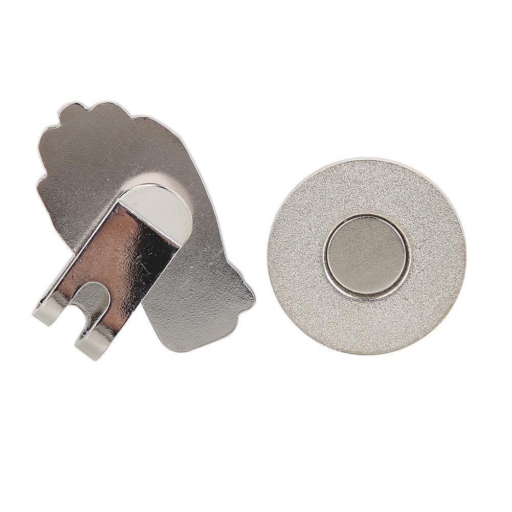 Mini Glove Shaped Stainless Steel Golf Hat Cap Clip with Magnetic Ball Marker Black   White