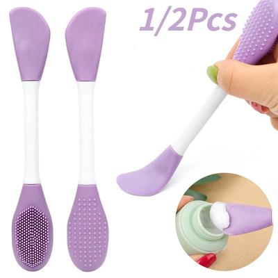 1/2 Stück Silikon-Gesichtsmasken-Weichbürste, Doppelkopf-Schönheitsbürsten für Frauen