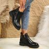 Fashion Womens Boots Hot Women's Casual Leather Shoes Comfortable  Women Thick-soled Shoes Side Zipper Slip-on Boots for Women