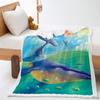 Blanket Marine Life Dolphin Lamb Fleece Crystal Fleece Blanket
