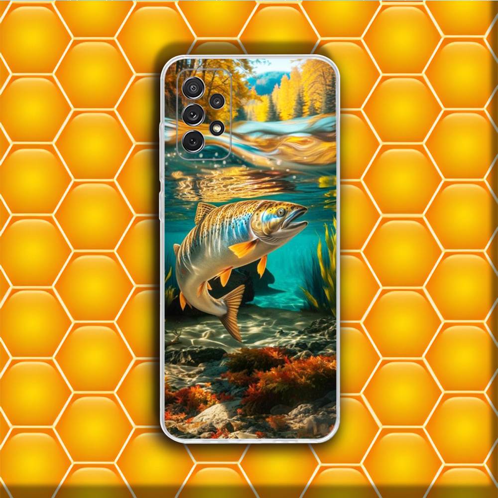 

Trout Fish Fishing Phone Case Silicone For Samsung S30,23,21,22,20 FE lite,S10,9,PIus Note20ultra Soft Transparent SamsungS20lite