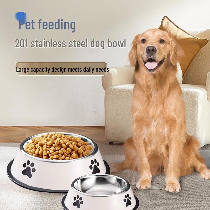 Spill-Proof Stainless Steel Pet Bowl: Non-Slip, Dual-Use for Cats & Dogs – Available in Small, Medium, Large