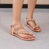 Sandały damskie w stylu boho, letnie, w nowym stylu, z zapięciem na palce, płaskie buty, sandały na płaskim obcasie w stylu koreańskim, w dużym rozmiarze