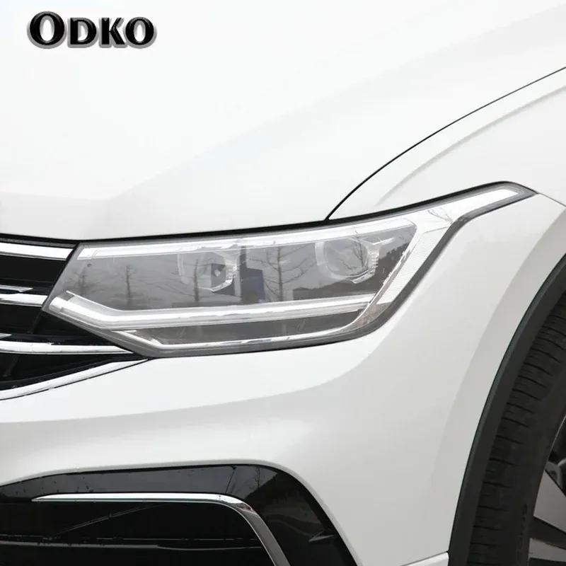 Folia Ochronna na Reflektory Samochodowe Przezroczysta Czarna Naklejka TPU Dla Volkswagen VW Tiguan 2017 2018 Akcesoria