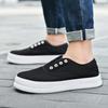 Fashion Summer New Casual Shoes for Men Low-top Slip-on Vulcanized Shoes Breathable Boys Black Sneakers Solid Color Men's Canvas Shoes