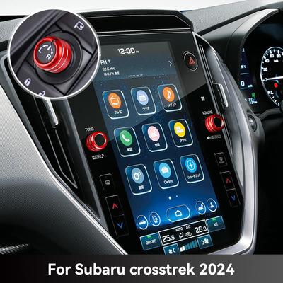 2Pcs Car Rear Mirror Sound Audio Volume Knob Button Circle Cover Trim Interior Ring Decoration For Subaru Crosstrek 2024