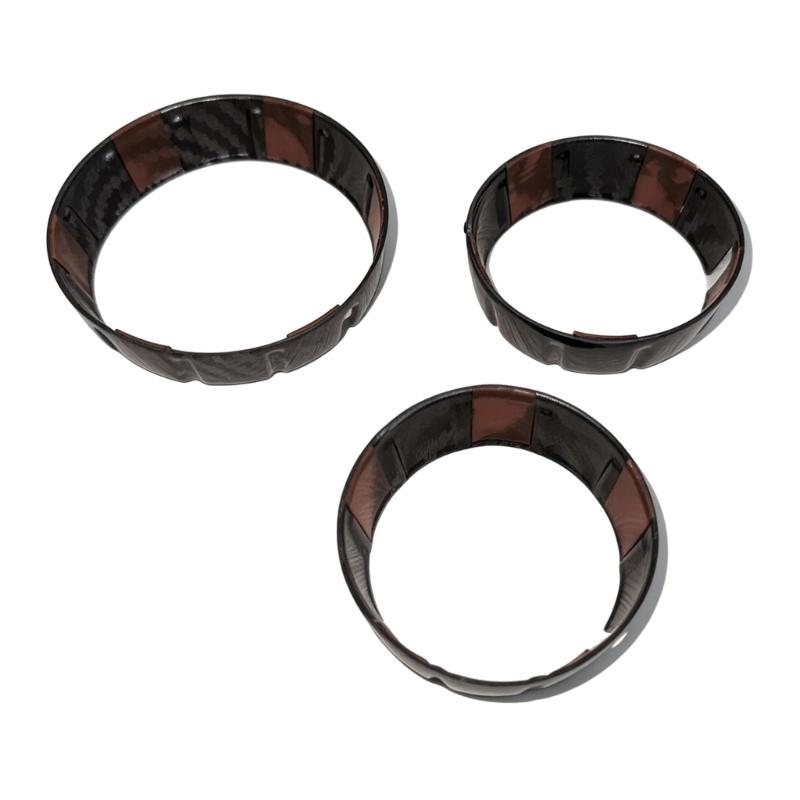 Dashboard Knob Trim Set for MINI F55 F56 F57 Carbon Fiber Look 3 Piece ABS Interior Control Panel Detail for Air Conditioner Area