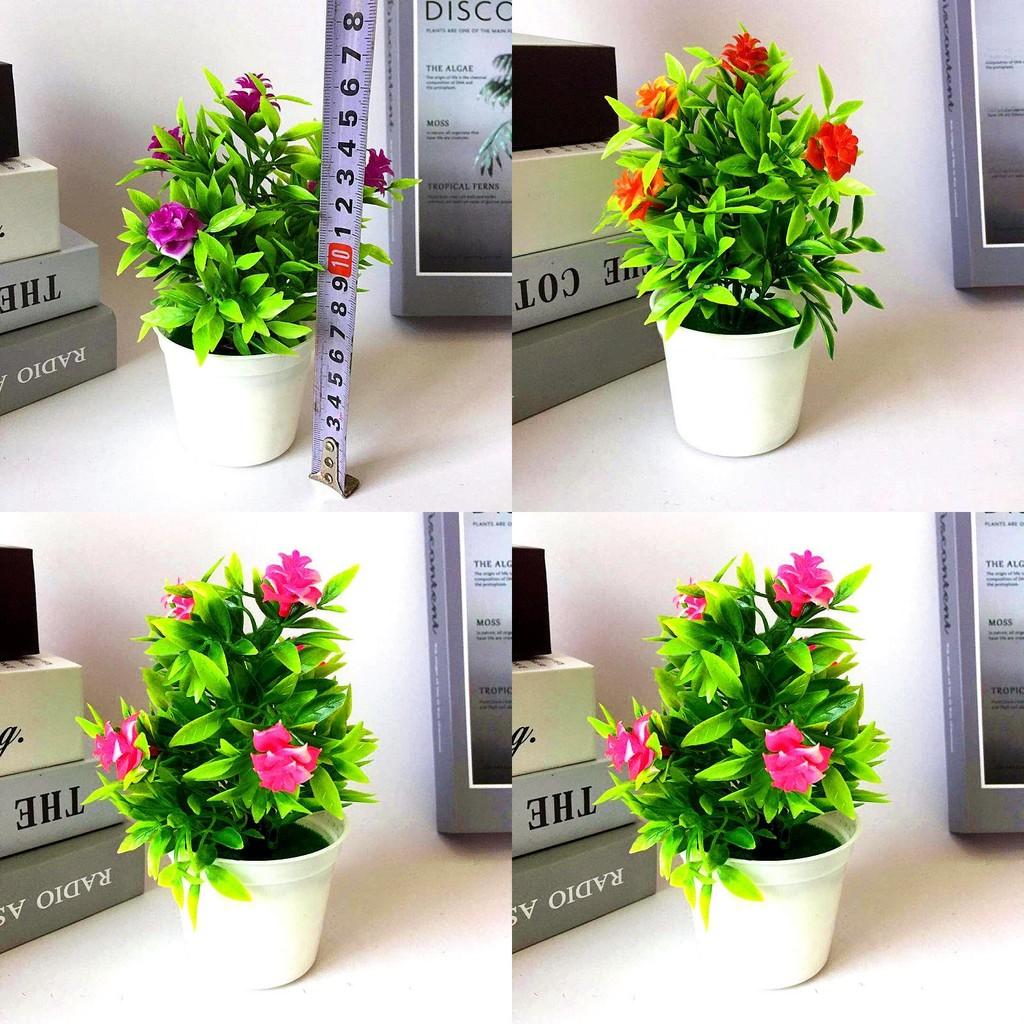 Mini Faux Rose Potted Plant With Injection Mold For Home Office And Gift Use