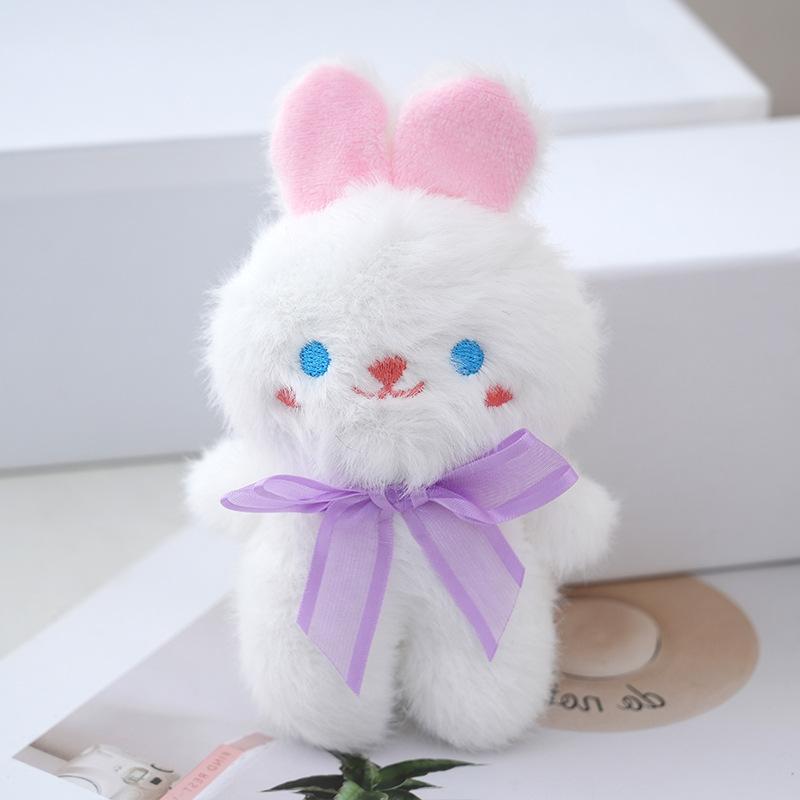 Whimsical Plush Bear And Rabbit Keychain Adorable Stuffed Animal Doll Backpacks For