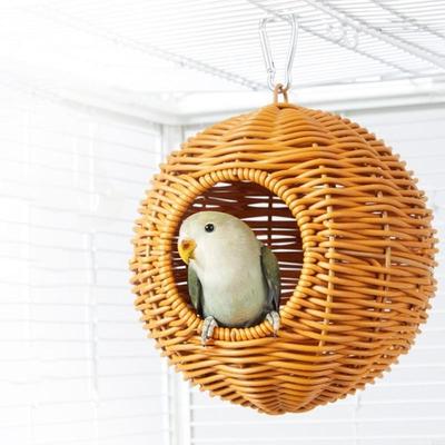 Artificial Rattan Woven Parrots Nest Shelter For Pet Birds Home Decors Craft X3UC