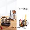 Wall-mounted Carbon Steel Chopsticks Cage Hollow Square Tableware Storage Tube Detachable Spoon Drain Rack Kitchen Storage Tools