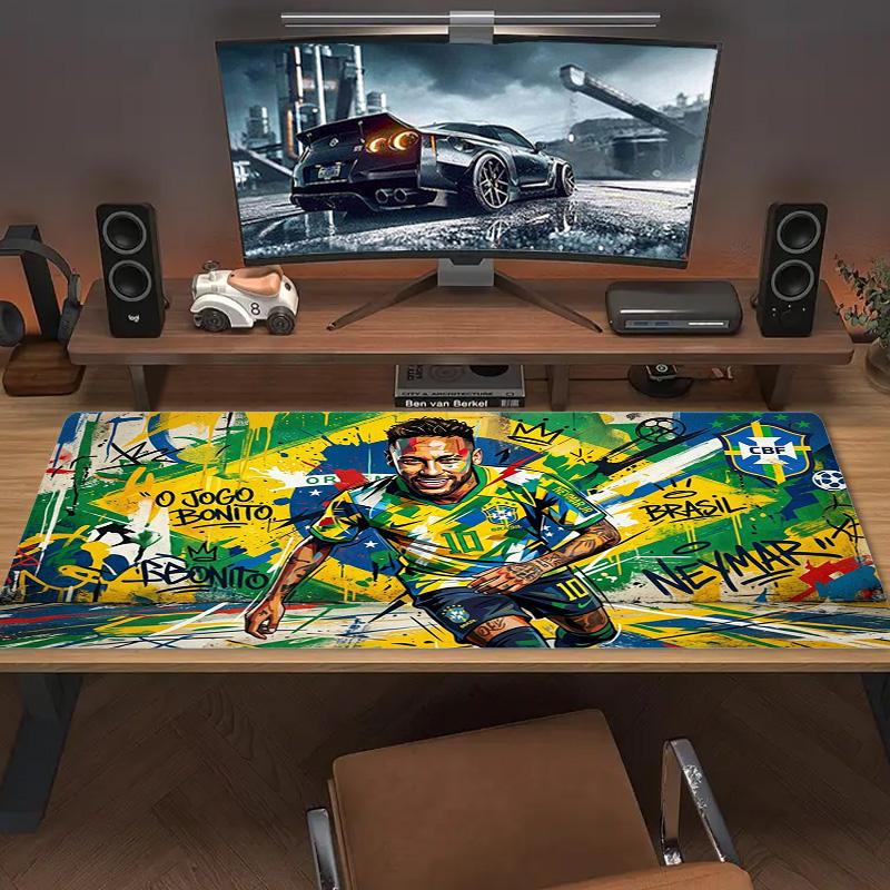 Neymar Jr Art Color Mouse Pad Large Gaming Table Cushion Non-slip Laptop Tablet Big Mousepad XXL Mat Mini PC Playmat With Lock edge