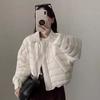 New winter light down jacket women's short ribs lapel collar loose fashion casual white duck down jacket