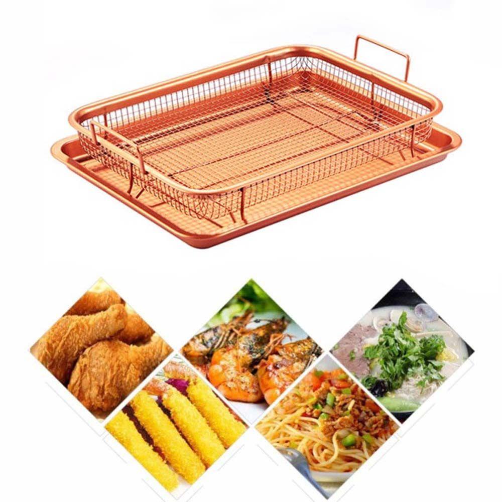 Colander Detachable Stainless Steel Fries Food Oven Mesh Baking Tray Oil Strainer Frying Basket