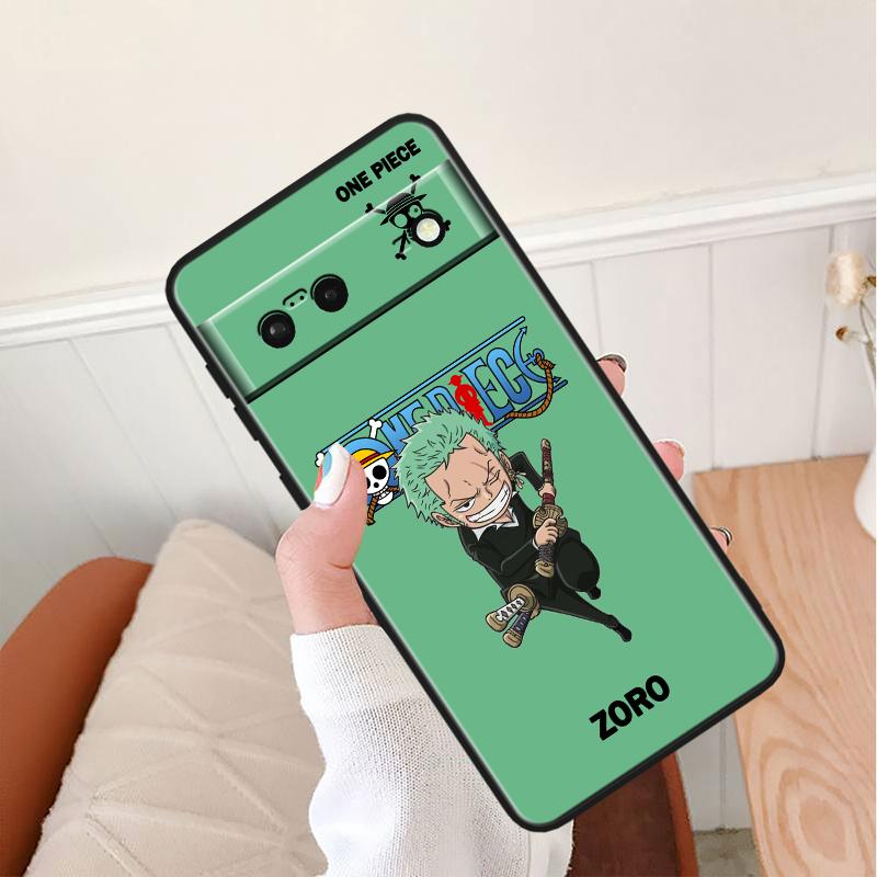 Ones-Pieces Luffys Stoßfeste Hülle Für Google Pixel 8 7A 6A 5A 5 4 4A XL Pro 5G Schwarze Handyhülle Weiche Fundas Capa Handyhülle