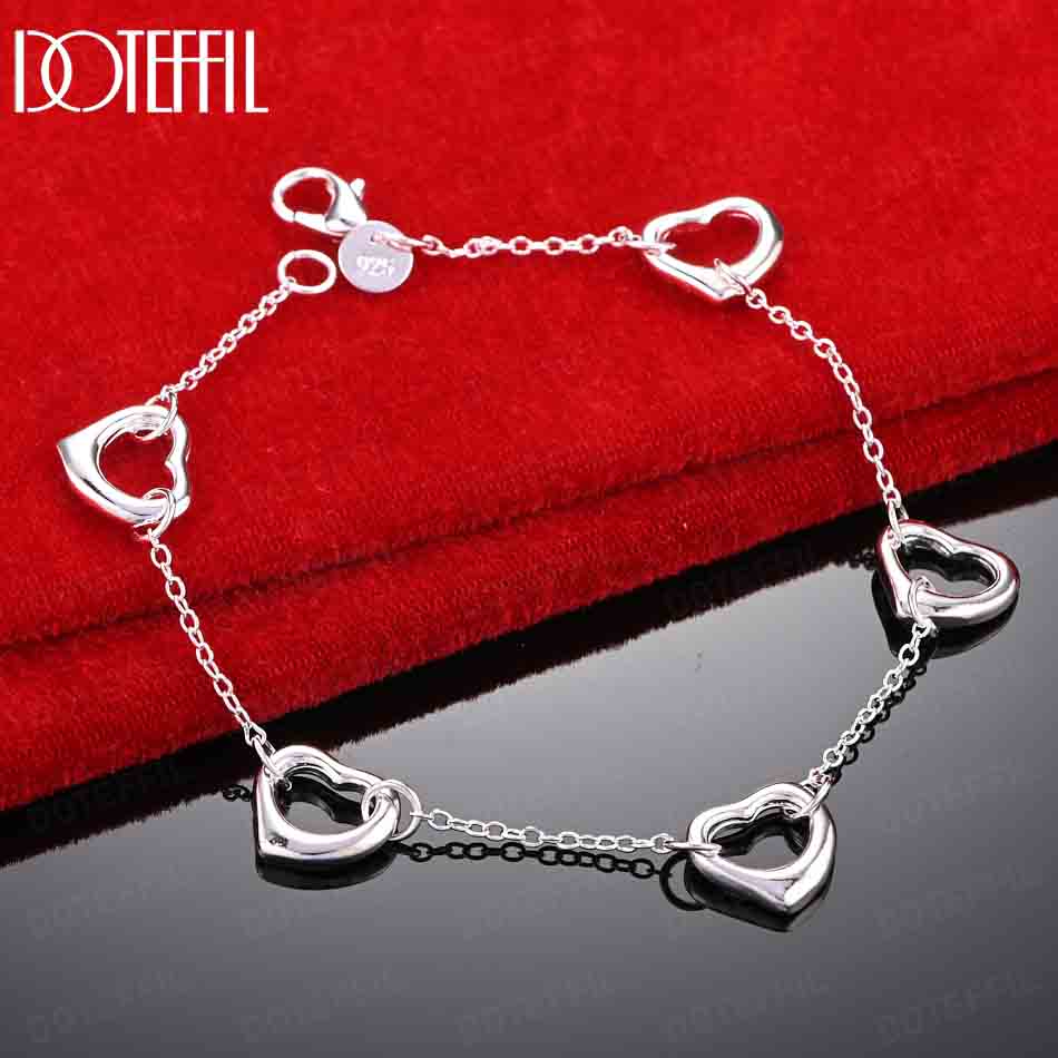 Modna bransoletka z sercem ze srebra próby 925 Biżuteria ślubna