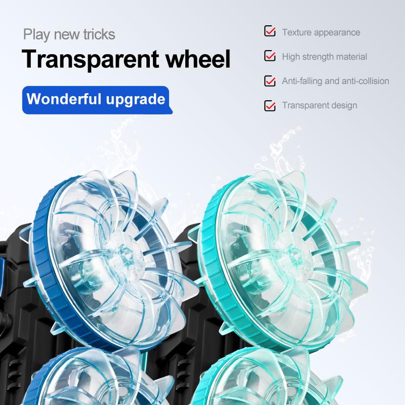 New LED Amphibious RC Car Dual Remote Control Waterproof Stunt Car Double Side Flip Drift Drive 360 ° Rotation Rc Cars Kids Toy Gift