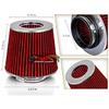 RED 3.5" 89 Mm Inlet Cold Air INTAKE Cone Replacement Performance Washable Clamp-On Dry Air Filter