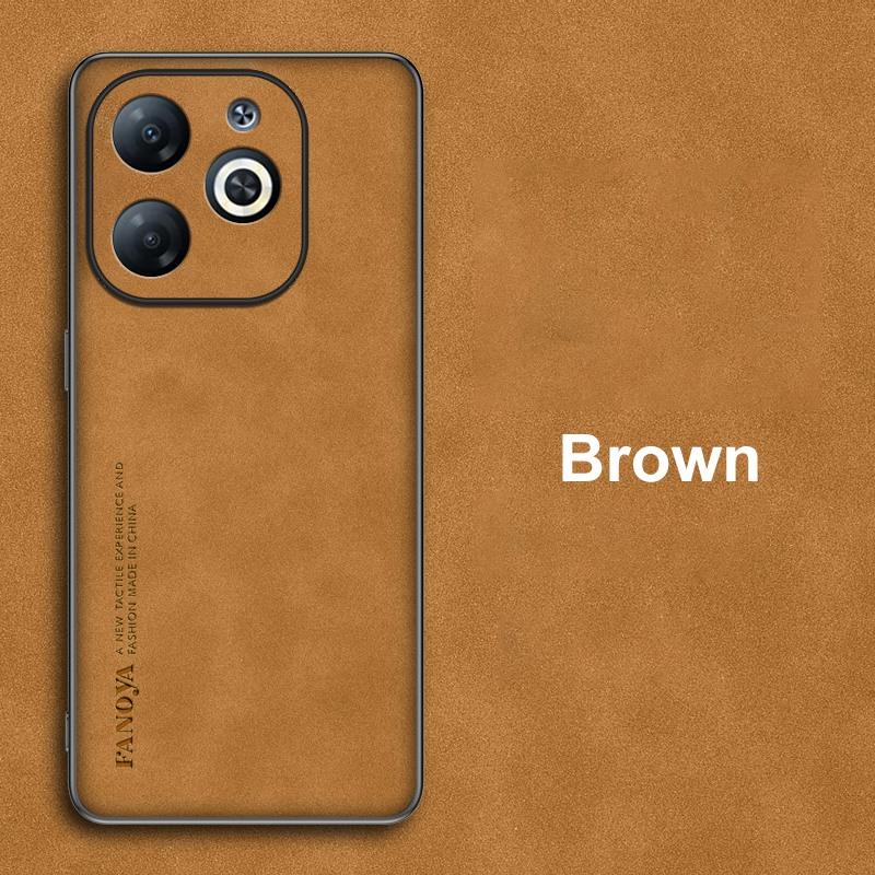 

Для Tecno Spark 20 20C POP 8 Чехол Роскошный чехол для телефона из ПУ кожи для Tecno Spark GO 2024 Задняя крышка Матовый силикон Полная защита Tecno Spark 20 коричневый