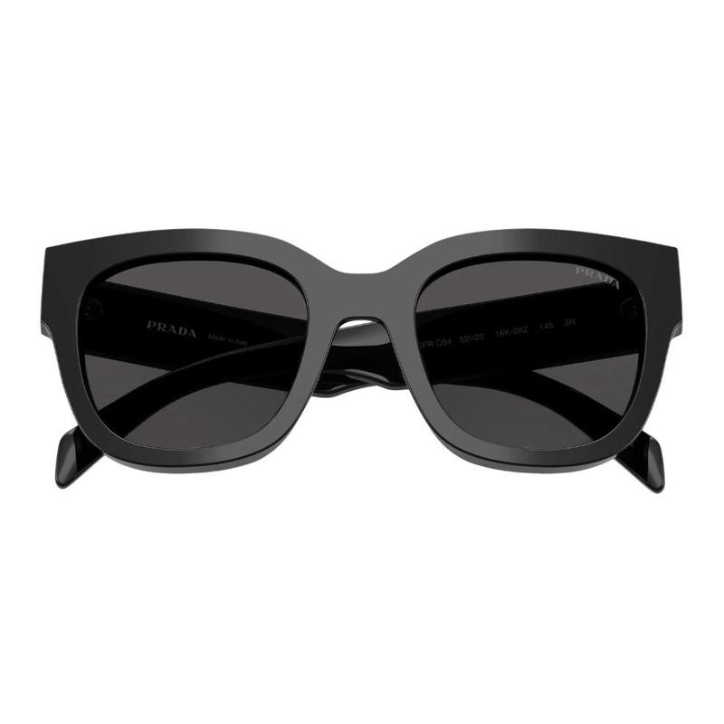 Prada Brand Logo Acetate Square Sunglasses Women's Black Black 52 basic packaging-glasses case + packaging box