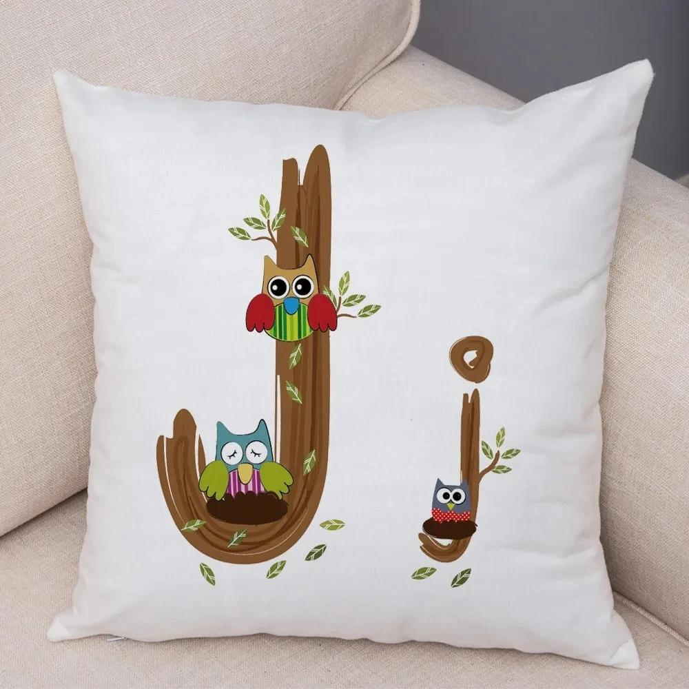 Owl Letter Decorative Pillowcase Car Ornaments Office Living Room Sofa Home Pillowcase
