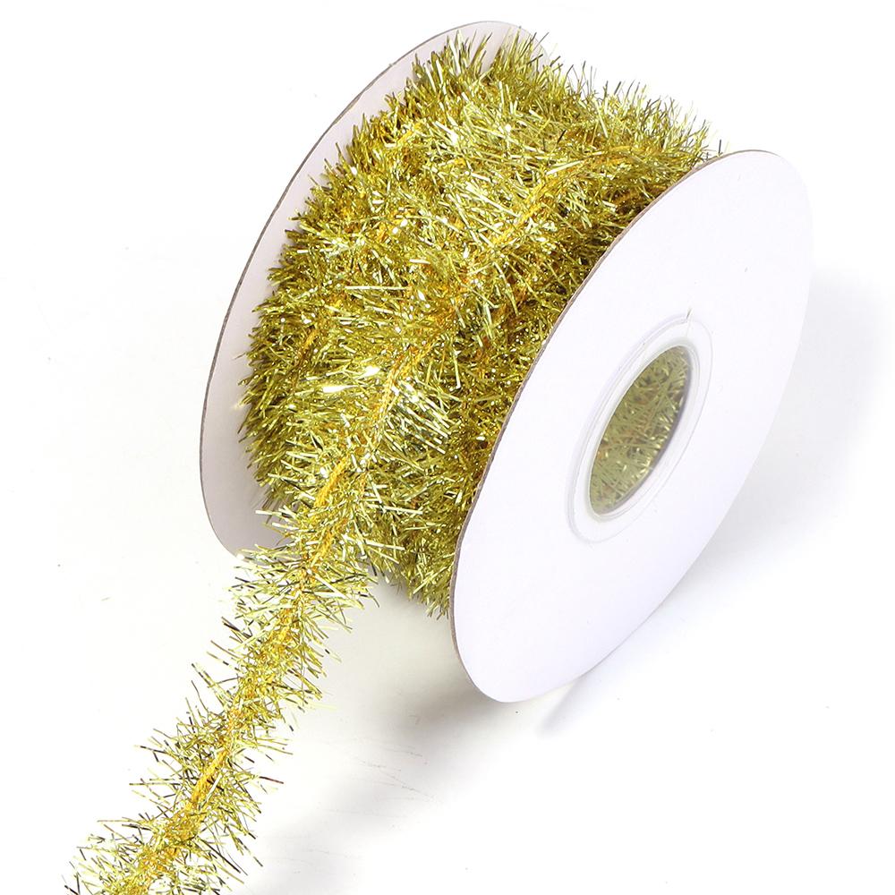 10Yards/Roll 2cm Colorful Stripes Christmas Garland Colorful Christmas Wrapping Tinsel Ribbons Gift Wedding New Year Party Decor