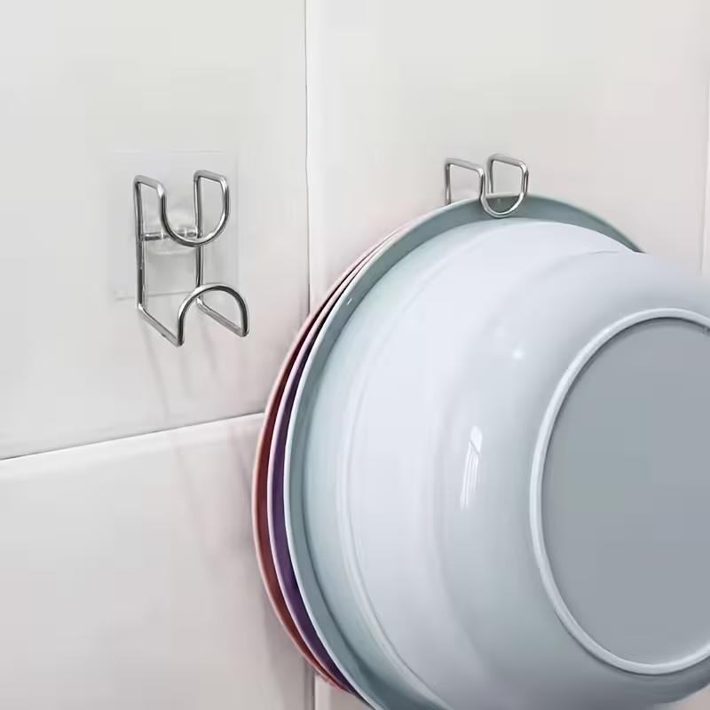 Multifunktionale Edelstahl-Waschbeckenhaken, lochfrei, Küchen-Badezimmerregal, Waschbecken-Aufbewahrungsregal, Handtuchhalter