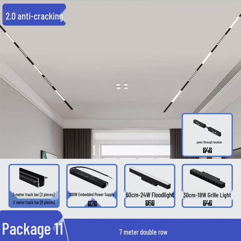 Shatterproof Magnetic Spotlight 2.0: Dual-Sided Energy-Efficient Aluminum Track Light for Living Rooms