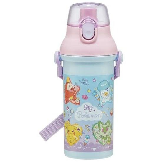 Skater childrens direct drinking water bottle plastic 480ml one-push open close dishwasher safe made Japan Pokémon fancy girl PSB5SAN-A