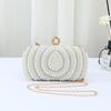 Women's Pearl Clutch: Sweet Ladylike Handbag with Teardrop Pearl Chain for Parties and Evenings