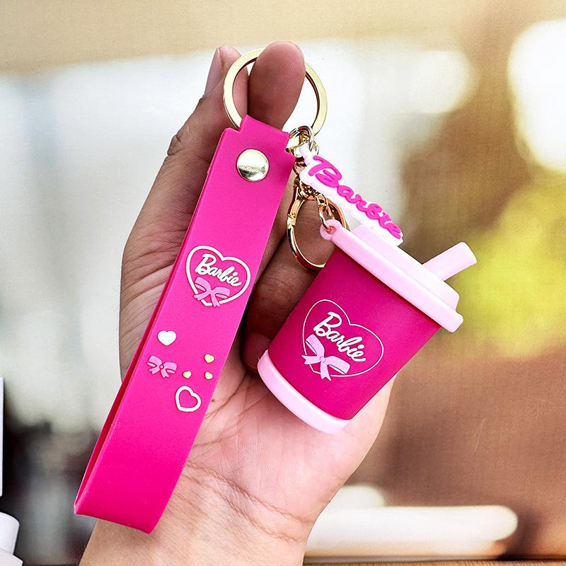 

Keychain Cartoon Barbie Princess Pendant Cute Pink Girl Bag Car Key Pendant Small Gift