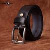 Cinto Masculino Britânico Retro Desgastado Emboss Primeira Camada Couro De Vaca Estilo Hong Kong Artes Casual Jeans Cinto Masculino