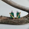 Silver Earrings with Natural Agate (2196440)