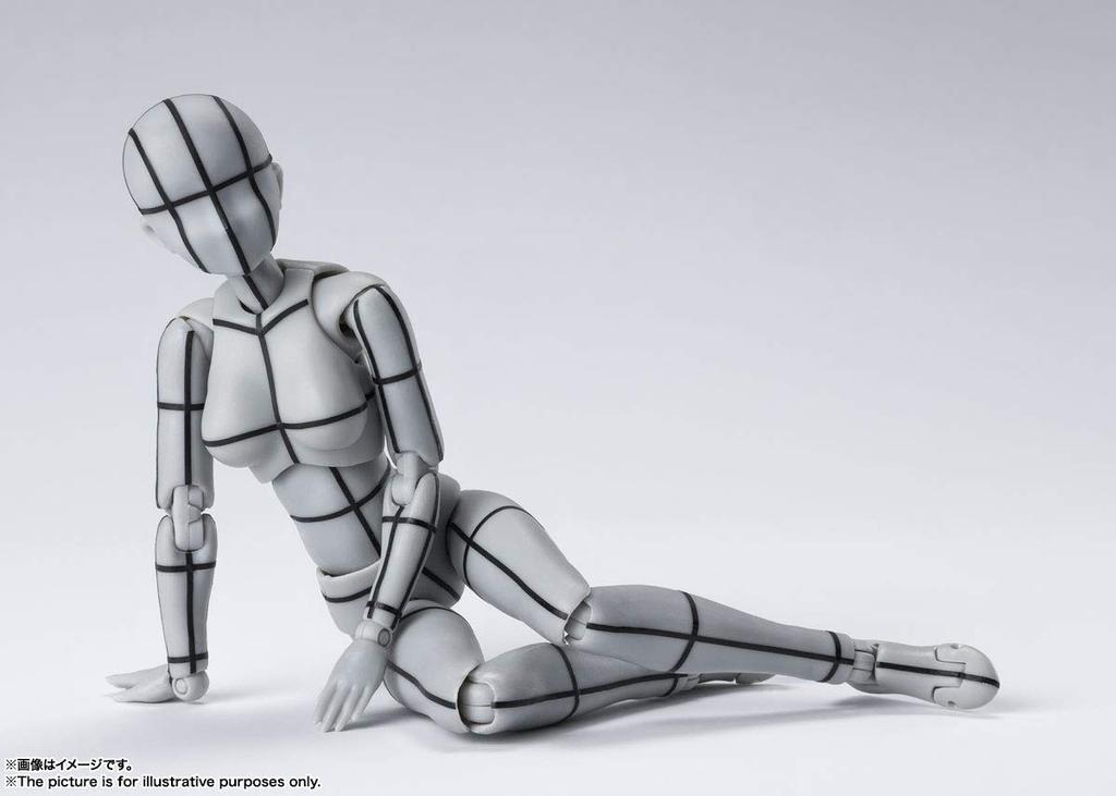 TAMASHII NATIONS Barevná 135mm malovaná pohyblivá figurka SHFiguarts Body-chan -Wire Frame- (Gray Ver.) Cca. PVC a ABS