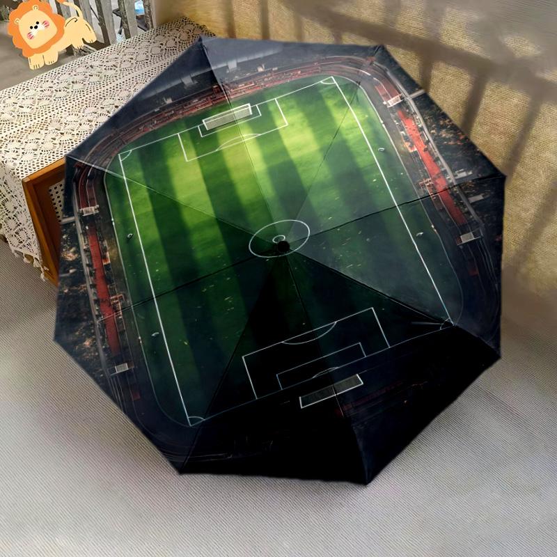 1 Stück Fußballteam Schirm Tragbarer Faltbarer Schirm Eisenrahmen Lochknochenstruktur Outdoor Heimschirm
