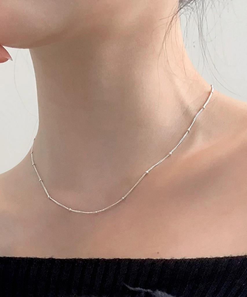 47Bag 925 Silver Ball Chain Necklace U