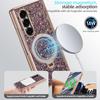 Magnetic Anti-peeping Glass Film PU Leather Phone Case for Samsung Galaxy Z Fold 7 6 Fold6 Fold7 Hinge Protection Cover