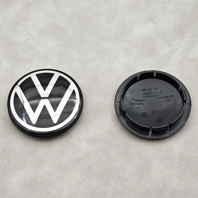 For Volkswagen GoFor VW Volkswagen Jetta MK5 Golf 4Pcs 65mm Car Wheel Center Hub Caps For Volkswagen VW Golf Passat Tiguan Lamando Teramont Cross