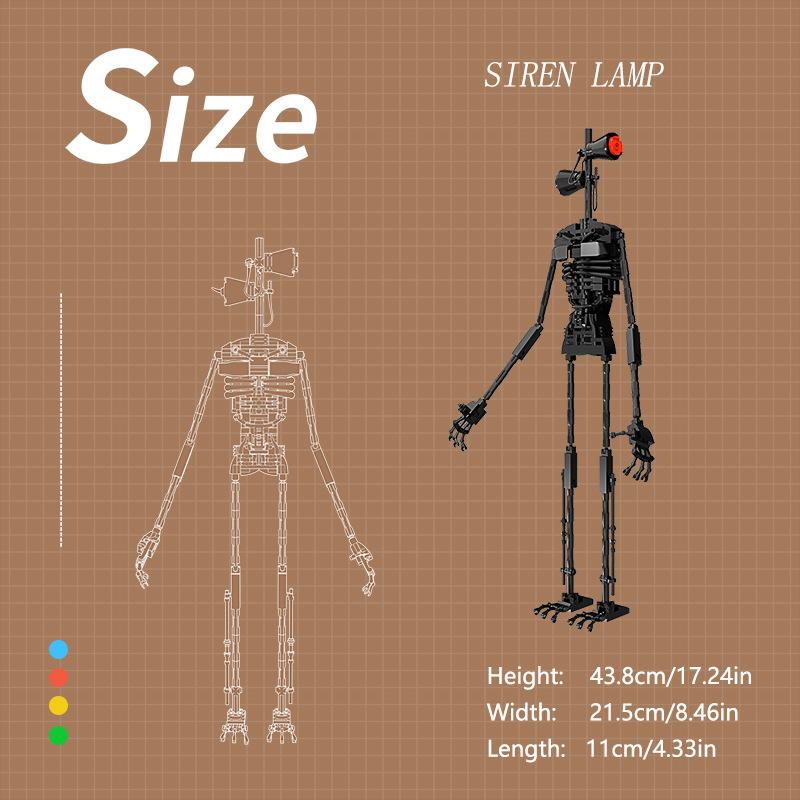 Creative MOC Siren Head Horror Legend Figures Building Blocks DIY Model Bricks Toys for Children Block Toy Kids Gifts
