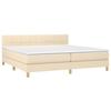 3140646 vidaXL Divan Bed with Mattress Cream 200x200 Cm Fabric
