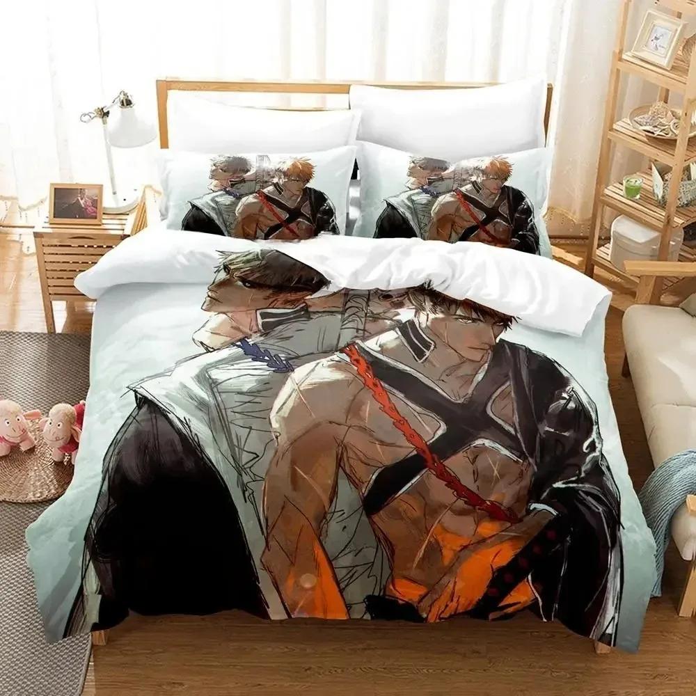 2024 Bleach Comfortable Duvet Quilt Cover Pillowcase Bedding Set Children Bedroom Decoration Home Textile