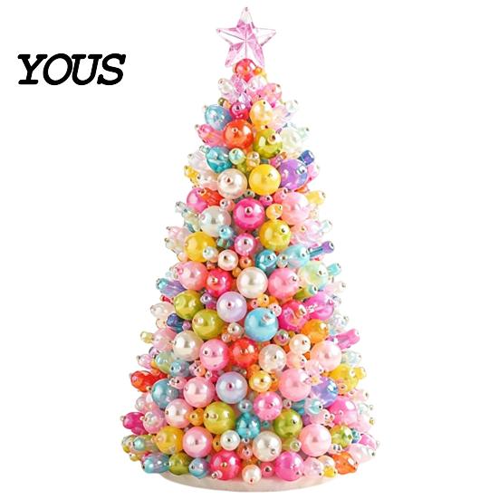 Christmas Tree Craft Kits for Adults Dreamy Beaded DIY Kit, Handmade Holiday Craft, Multicolor Creative Seasonal Ornament Projects Adults, Tabletop