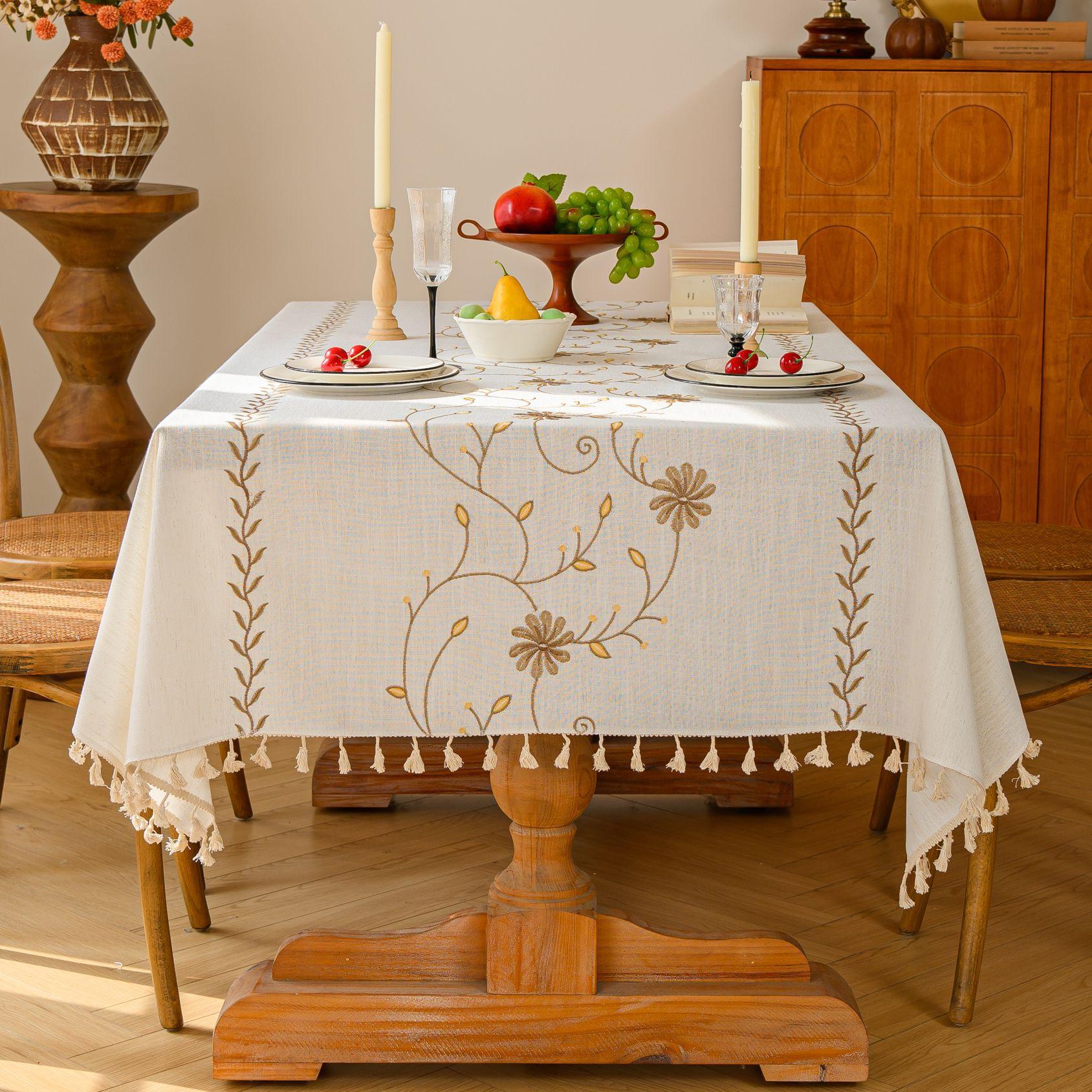 

Настольный флаг, праздничное украшение, атмосфера, длинная скатерть с бахромой, тканый жаккардовый чехол для журнального столика 100*140cm