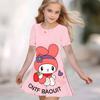 Girls 3D Print Dresses Kids Girl Party Short Sleeve Princess Dress Tank 3D  Likable Cartoon  Print Dress