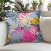 Abstract Floral Doodles square Jacquard Pillow Cover for Sofa Office Waist Cushion Cover Home Decorative Pillowcase