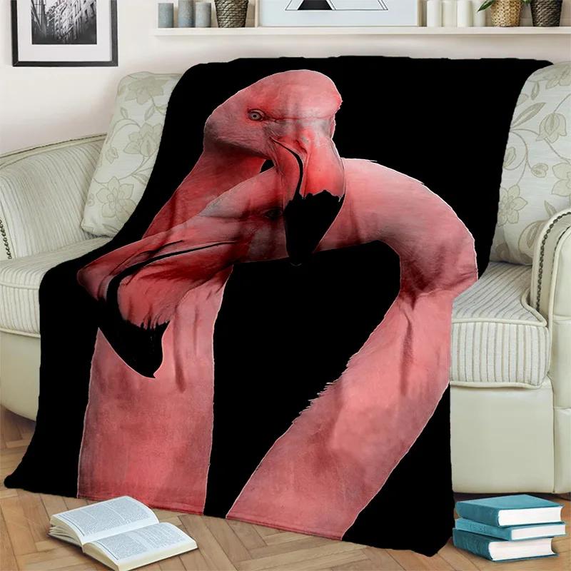 HD Pink Flamingo Bird Rainforest Cartoon Blanket,Soft Throw Blanket for Home Bedroom Bed Sofa Picnic Travel Cover Blanket Kids