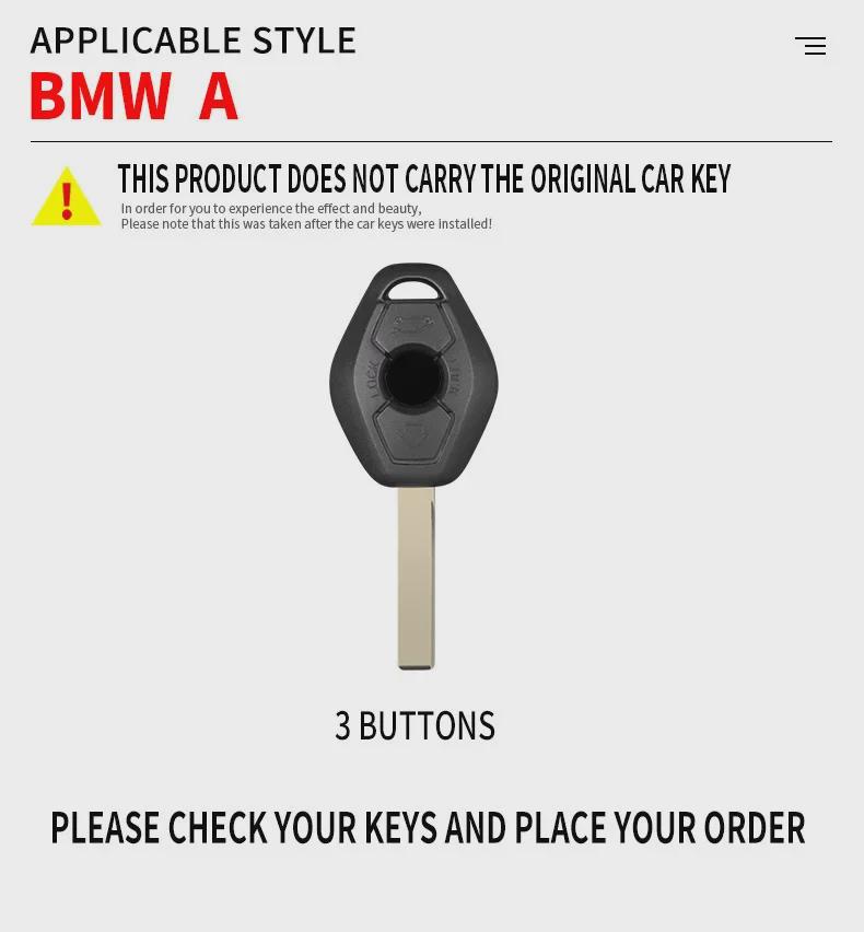BMW Classic Rovný Kryt na Klíč od Auta: Kompatibilní s modely X35, Z34, řady 357, E38, E39, E46, E83.